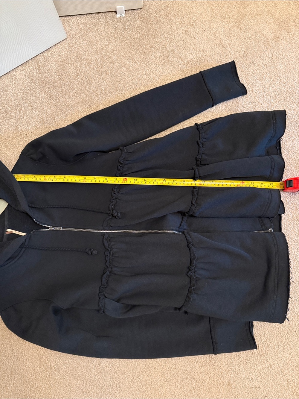 Free People Black Tiered Zip Hoodie Jacket - Picture 5 of 7